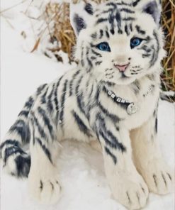 Cute White Baby Tiger paint by number