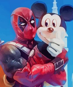 Deadpool And Mickey paint by number