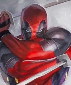Deadpool Two Swords paint by number