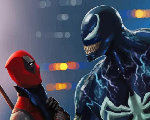 Deadpool And Venom paint by number