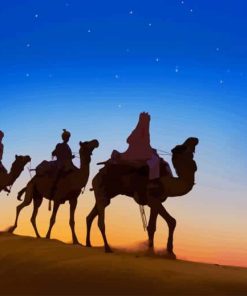 Camels Desert Silhouette paint by number
