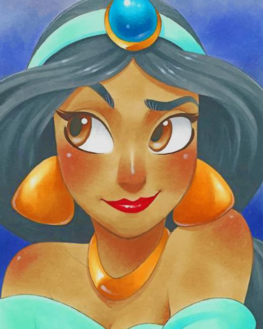 Jasmine Disney Stained Glass Paint By Numbers - Paint By Numbers