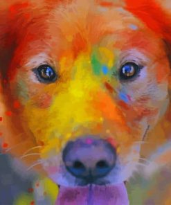 Dog's Painted Face paint by numbers