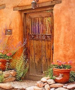 Door With Santa Fe Style Wood paint by numbers