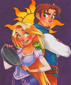 Drawing Princess Rapunzel And Eugene paint by numbers