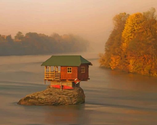Drina River Home Serbia paint by numbers