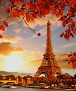Eiffel Tower Autumn paint by number