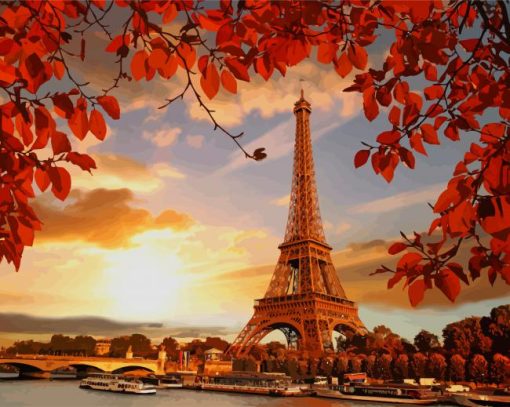 Eiffel Tower Autumn paint by number