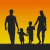 Familly Silhouette Sunset paint by numbers