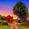 Farm House At Sunset paint by numbers