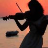 Female Violinist Silhouette paint by numbers