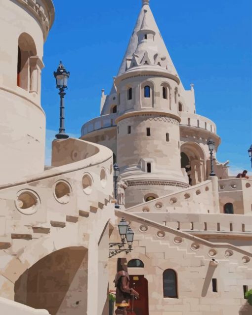 Fisherman's Bastion Hungary paint by numbers