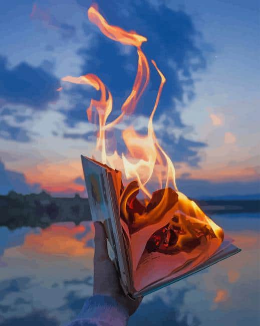Flame In Book Artwork paint by numbers