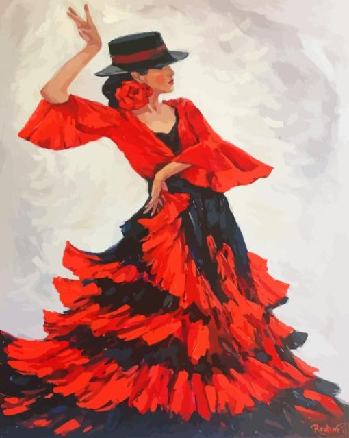 Flamenco Dancer Art paint by numbers