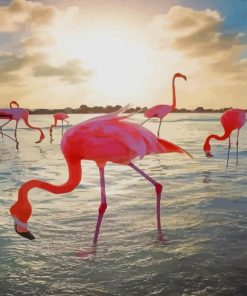 Flamingo Beach Aruba paint by numbers