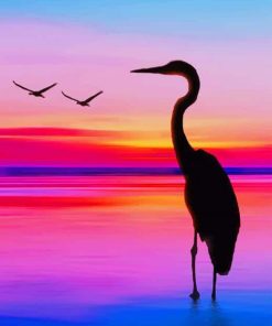 Flamingo Silhouette paint by numbers