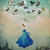 Flying Girl With Butterflies paint by numbers