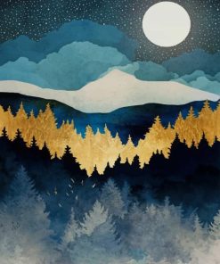 Forest And Moonlight paint by numbers