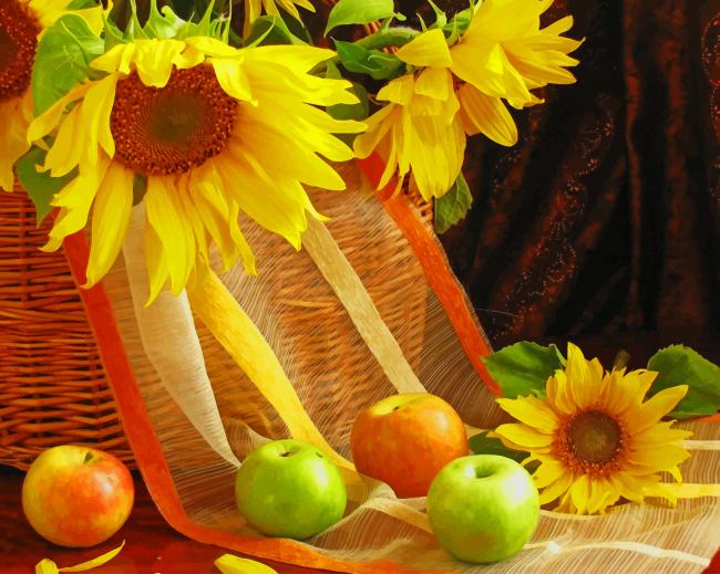 Fruits Sunflower Photography paint by number