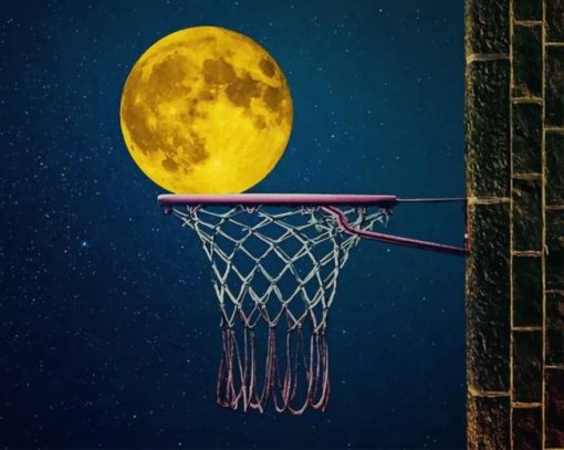 full moon basketball paint by number