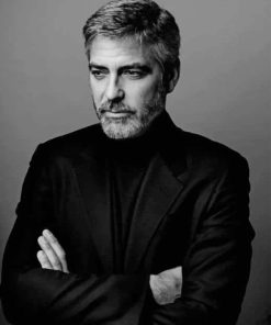 george clooney black and white paint by numbers