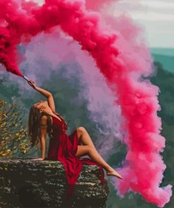 Girl Smoke Bomb paint by number