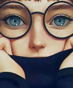 Girl With Glasses paint by numbers