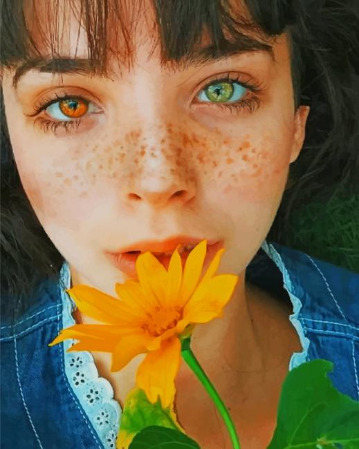 Girl With Heterochromia Paint By Numbers