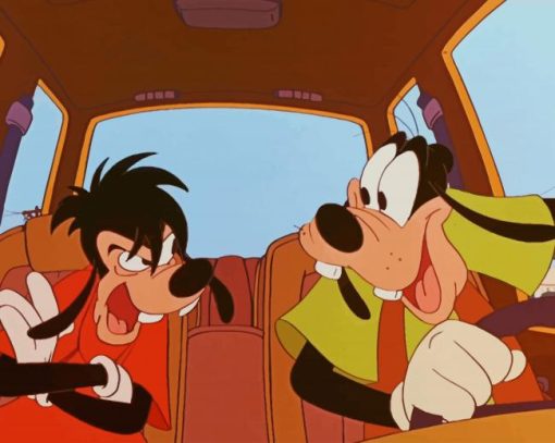 Max And Goofy In The Car paint by numbers