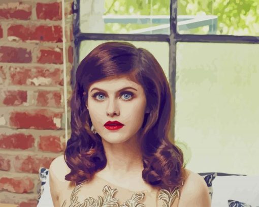 Gorgeous Alexandra Daddario paint by number