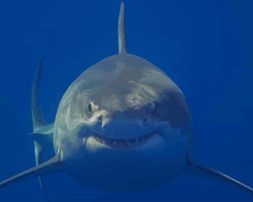 Great White Shark Front View paint by numbers