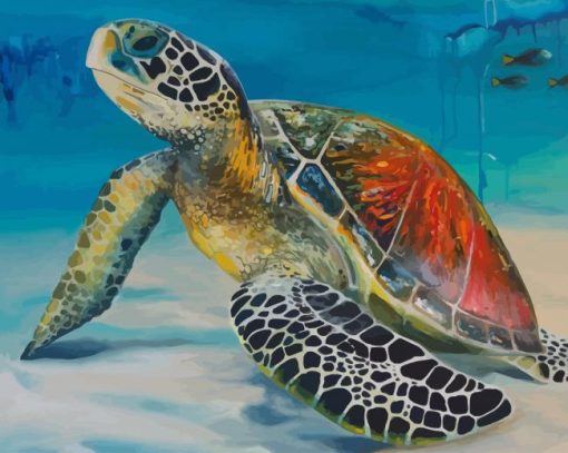 Sea Turtle In Water paint by numbers
