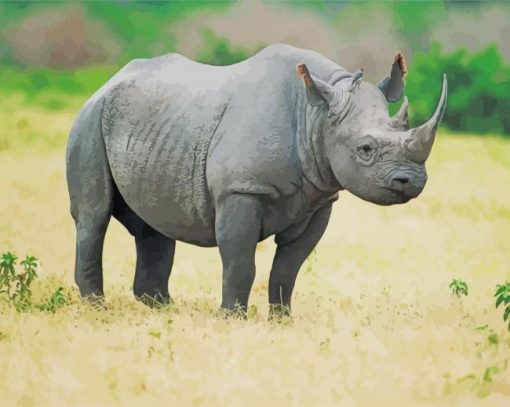 Grey Rhinoceros paint by numbers