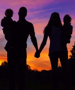 Happy Familly Silhouette paint by numbers