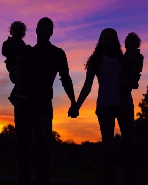 Happy Familly Silhouette paint by numbers