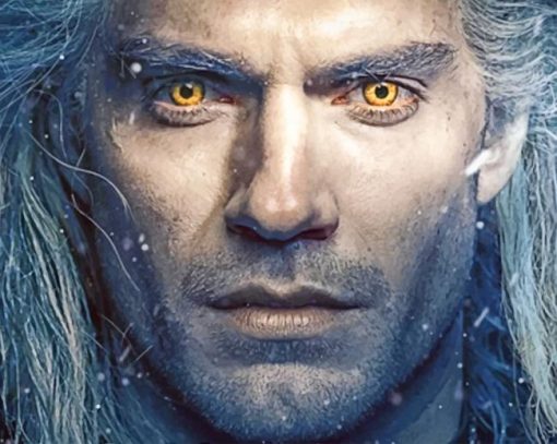 Henry Cavill Witcher Yellow Eyes paint by numbers