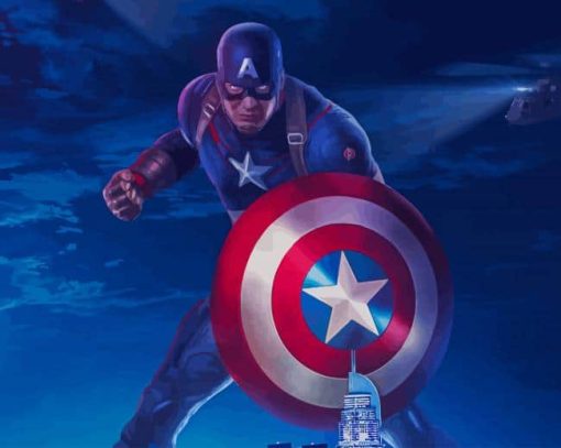 Hero Captain America paint by number