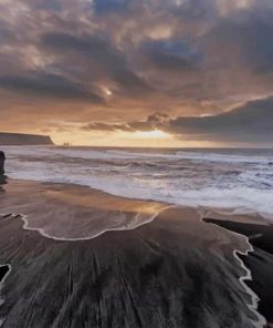 Iceland Black Sand Beach paint by number