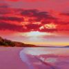 Italy Pink Beach Sunset paint by number