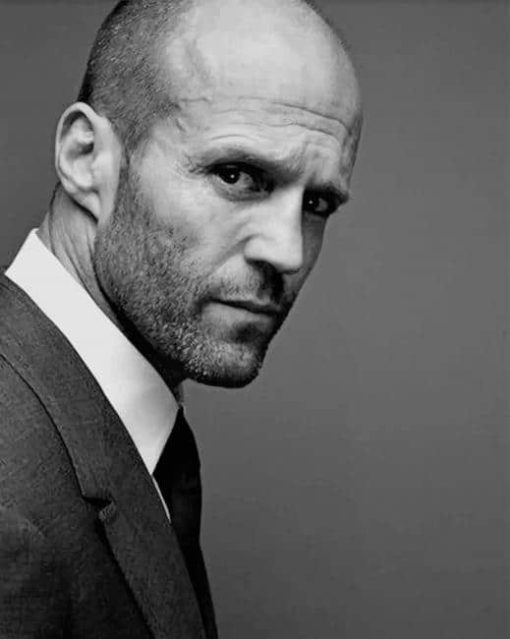 jason statham black and white paint by number