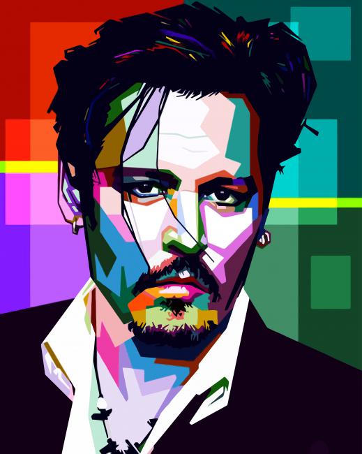 Johnny Depp Pop Art NEW Paint By Numbers - Canvas Paint by numbers