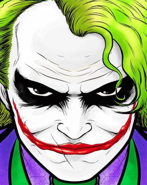 Joker's Face Close Up paint by numbers