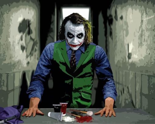 Joker Putting Make Up paint by numbers