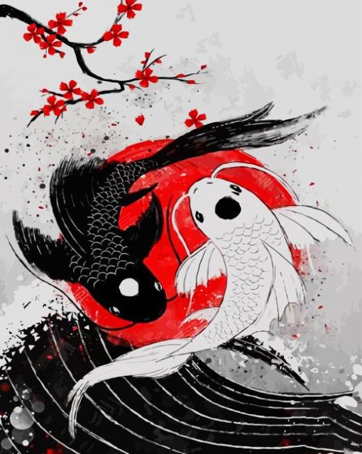 koi Fish Yin Yang paint by numbers