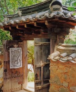 Korean Traditional House paint by numbers