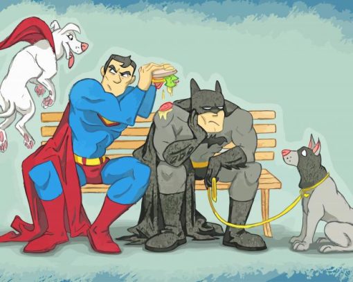 Krypto The Superdog And Ace Batman paint by number