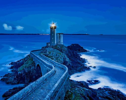 lighthouse at night paint by numbers