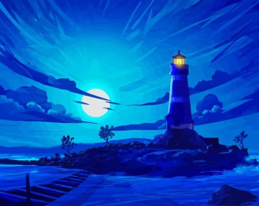 Lighthouse Illustration paint by number