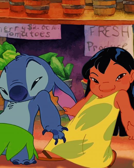 Lilo and Stitch Dancing NEW Paint By Numbers - Canvas Paint by numbers