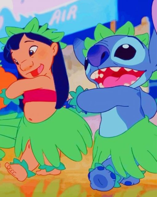 Lilo And Stitch Dancing paint by numbers paint by numbers